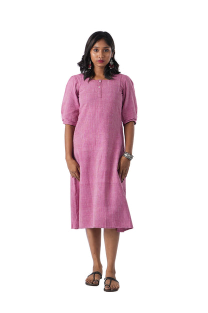 Pink Kurta with square neckline