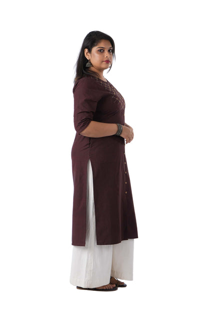 Yoke Kurta with cross Embroidery