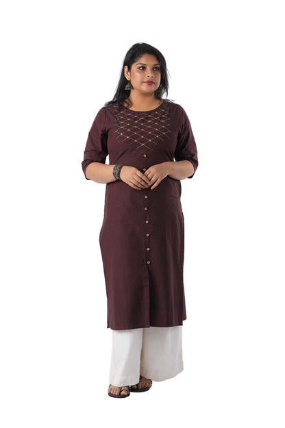 Yoke Kurta with cross Embroidery