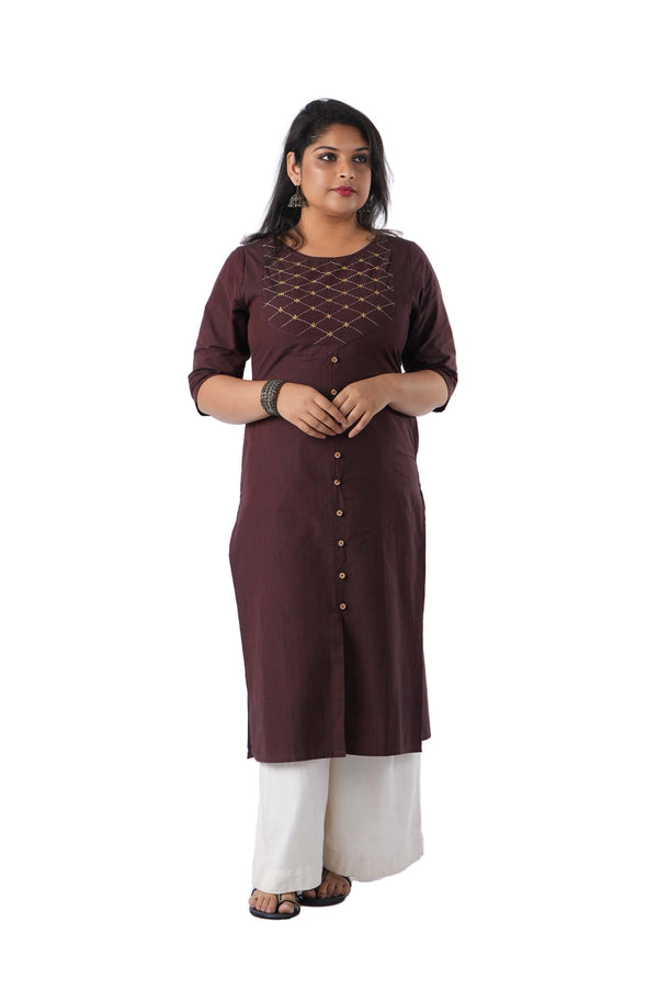 Yoke Kurta with cross Embroidery
