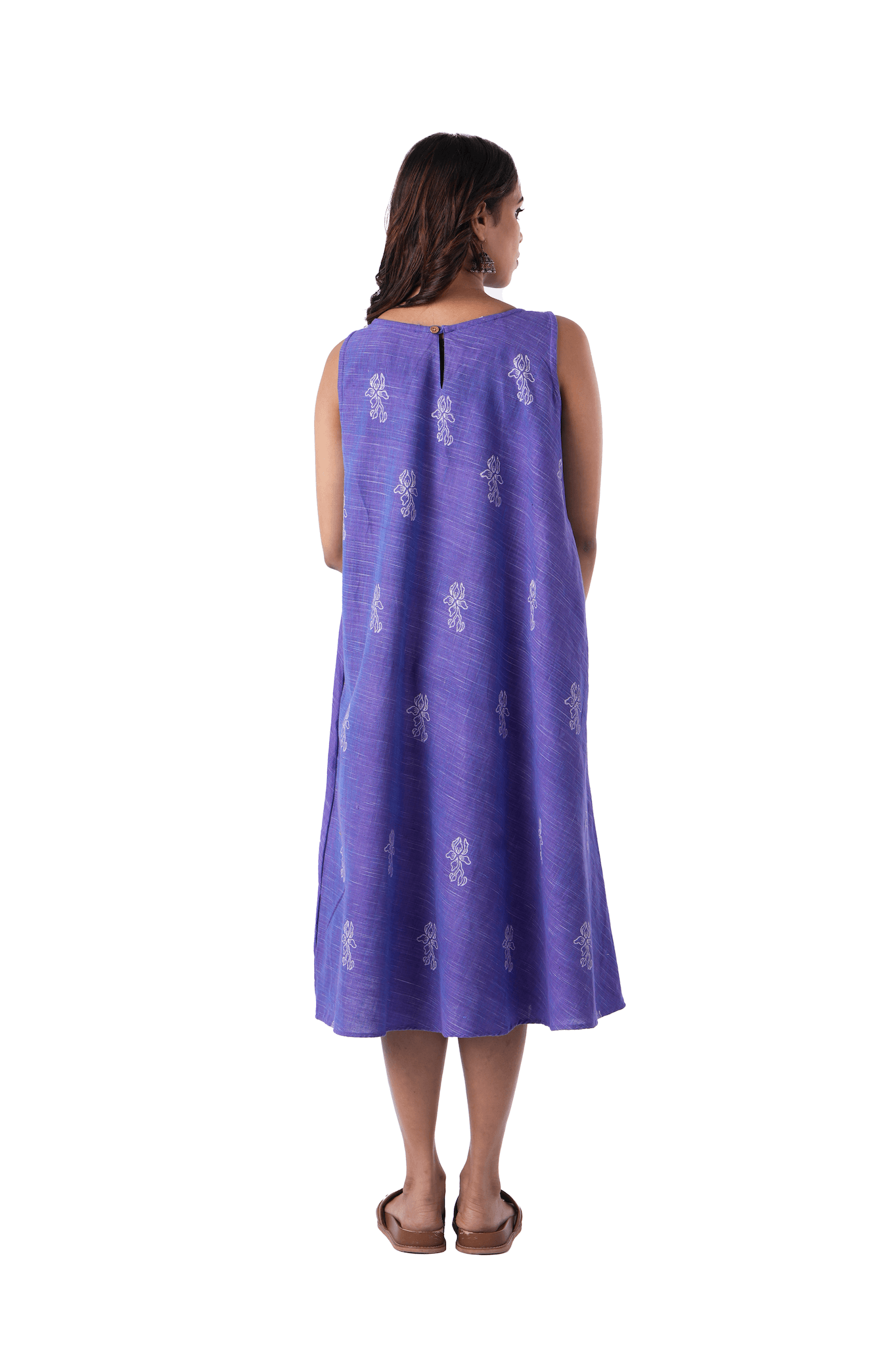 Purple Dress With Block Print