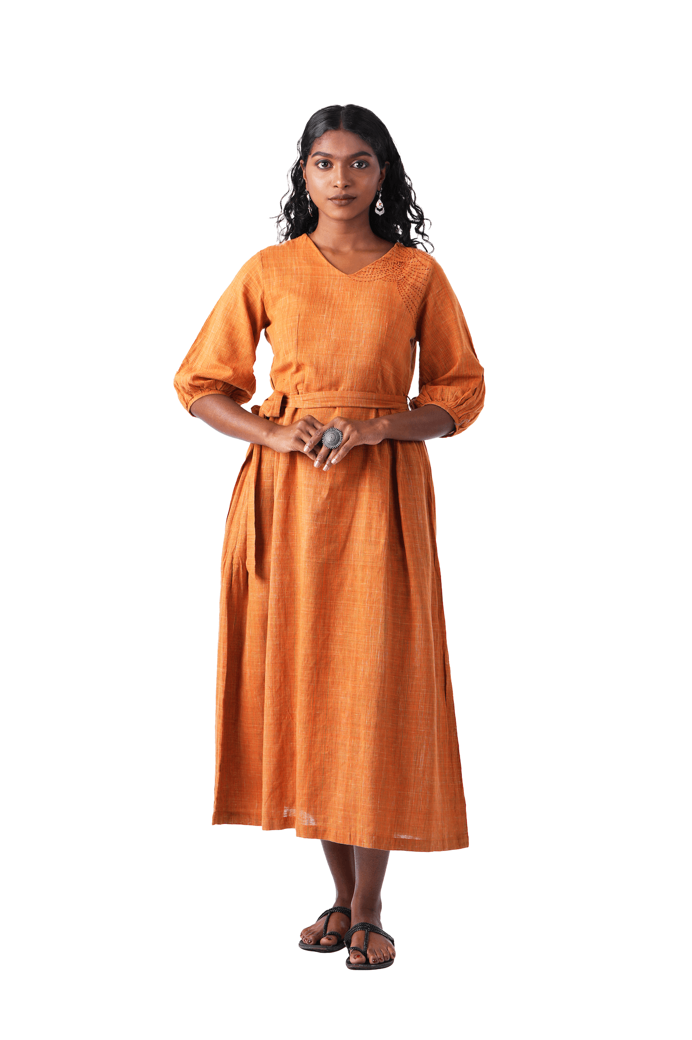 Embroidered Kurtha With Waist Belt