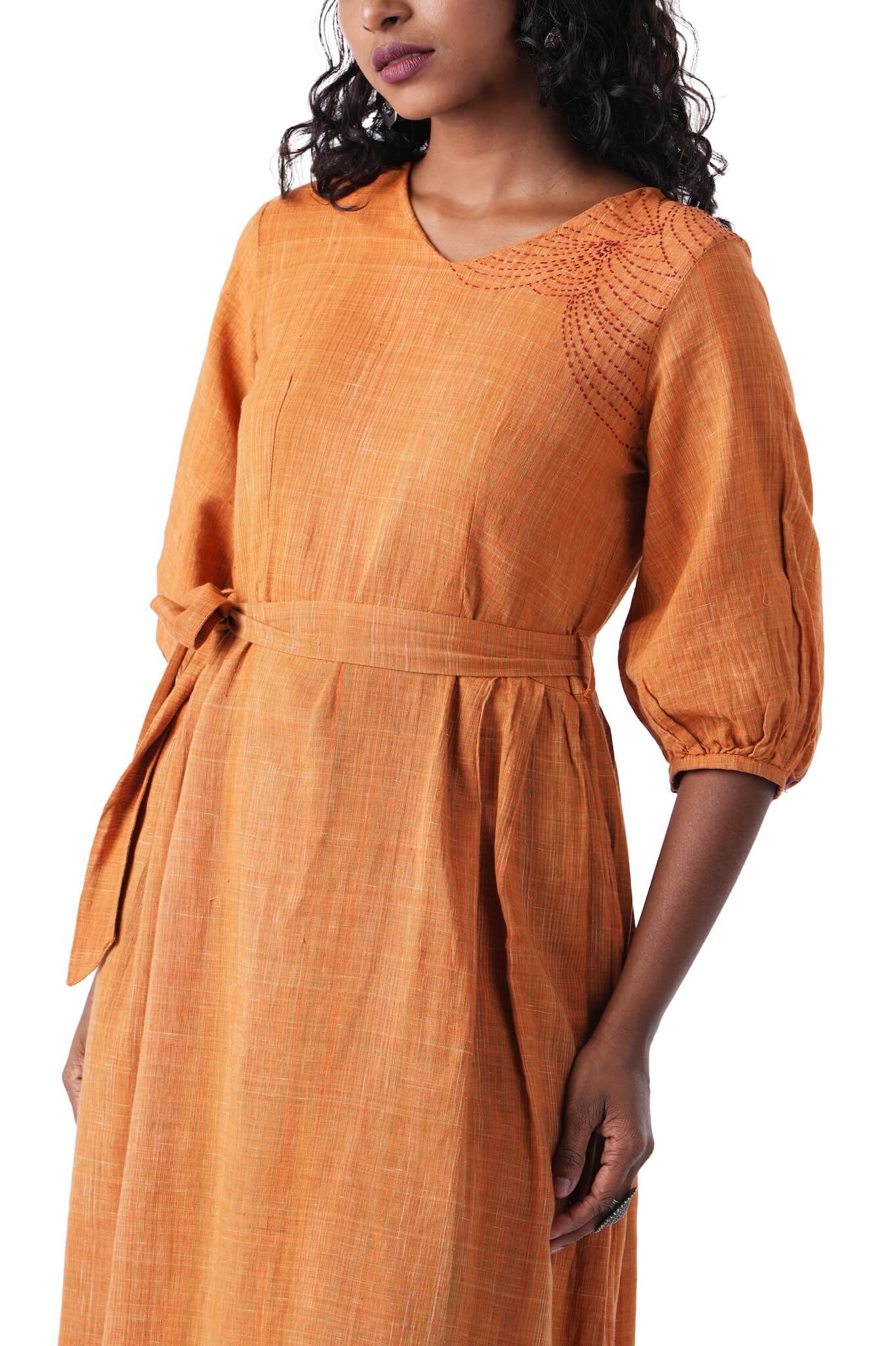 Embroidered Kurtha With Waist Belt