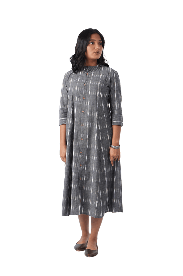 Grey Ikat Kurta Dress