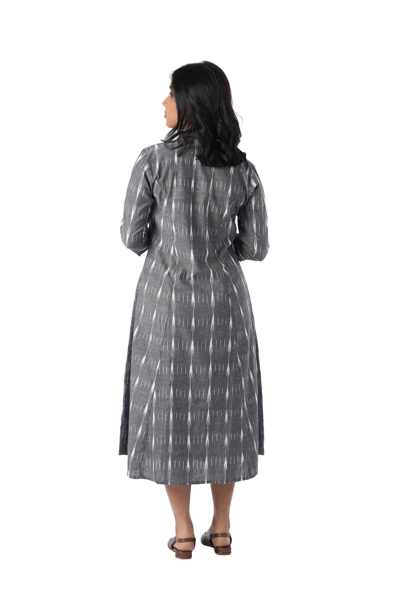 Grey Ikat Kurta Dress