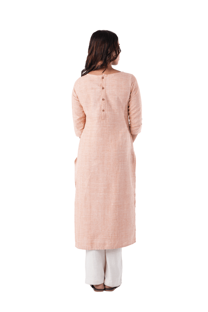 Pink Kurta With Mirror Work