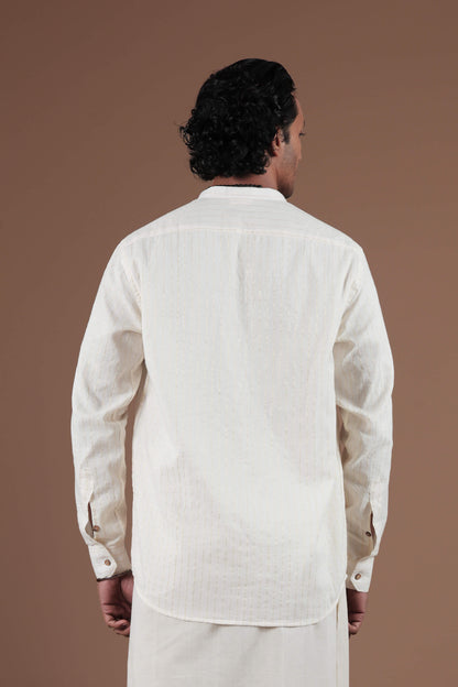 Parrot Motif Hand Embroidered Men's shirt
