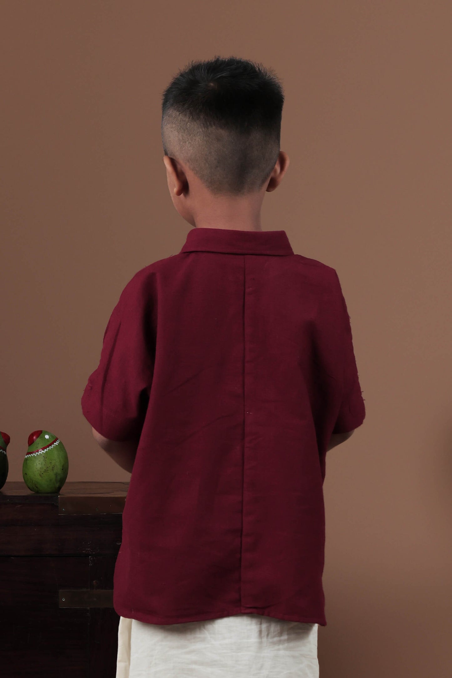 Cross stitch parrot hand embroidery full sleeve shirt for Kids
