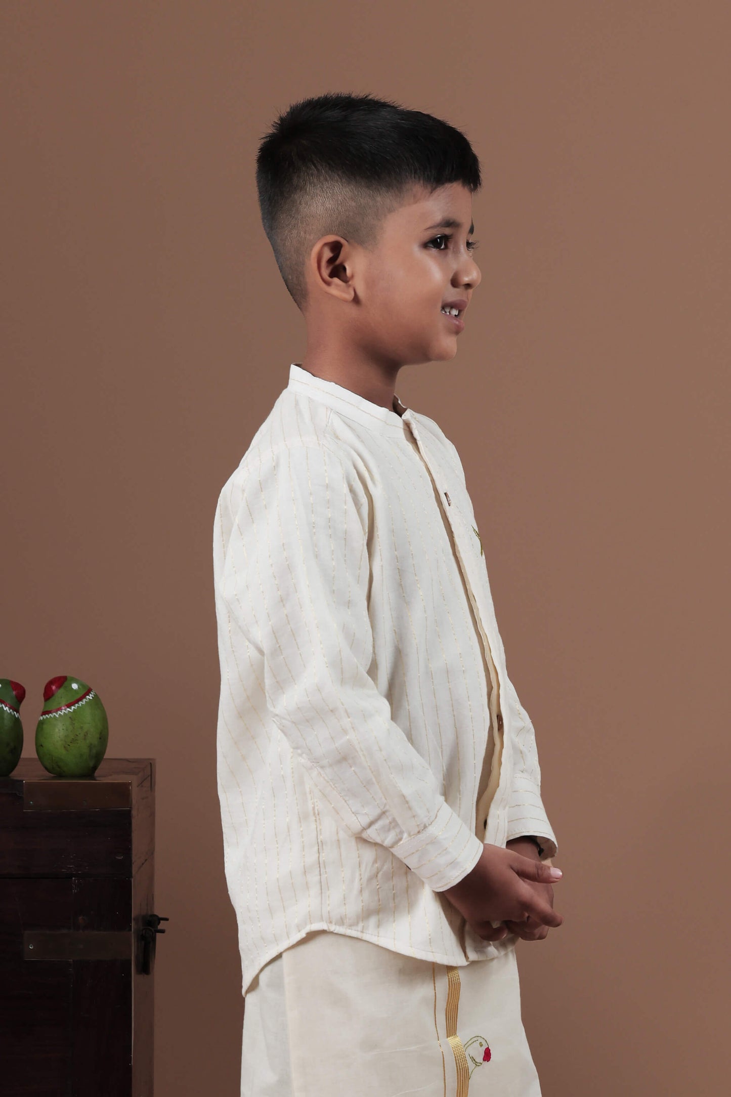 Parrot Motif Hand Embroidered Full sleeve shirt for Kids