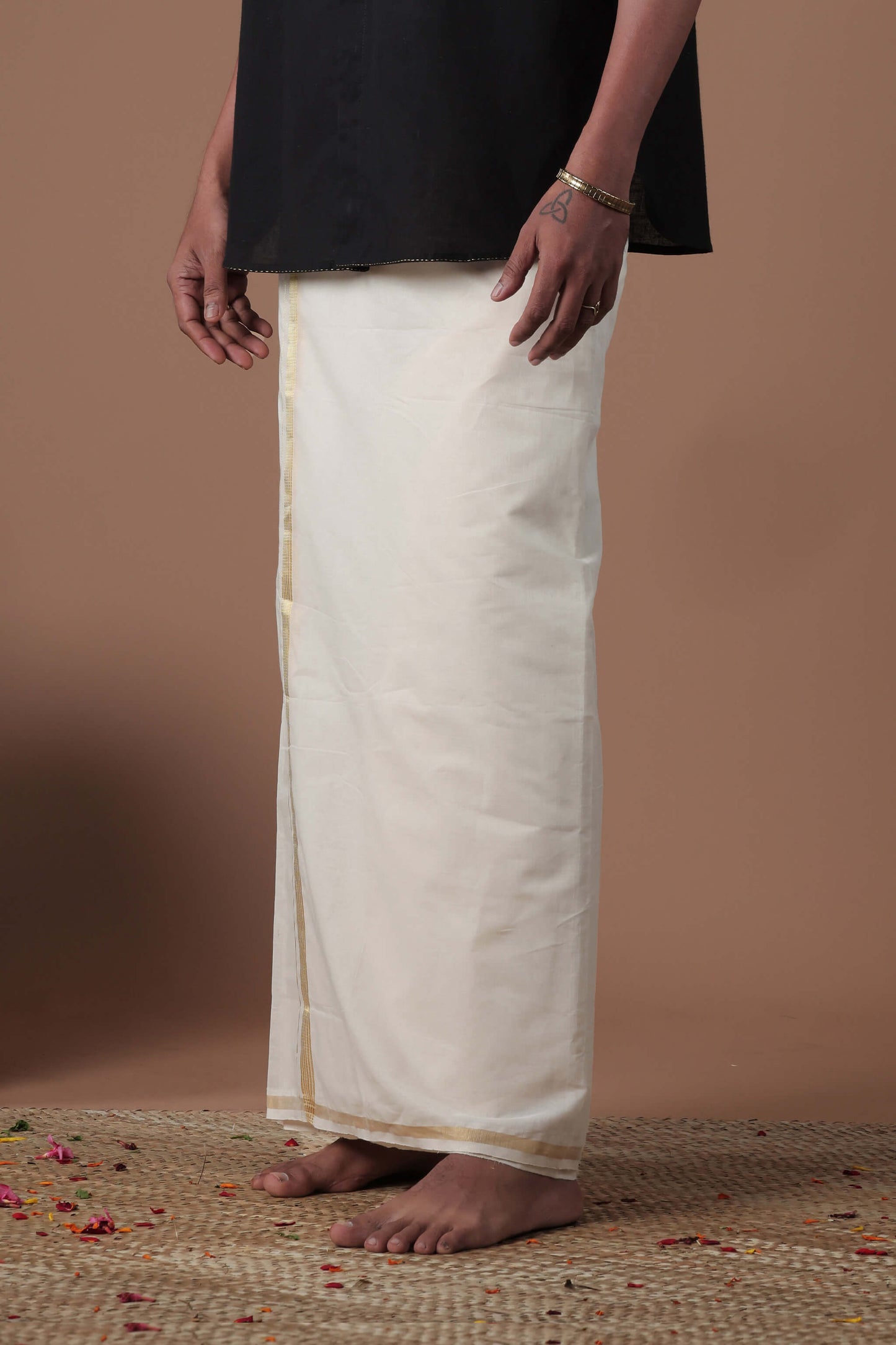 Off White Double Mundu plain