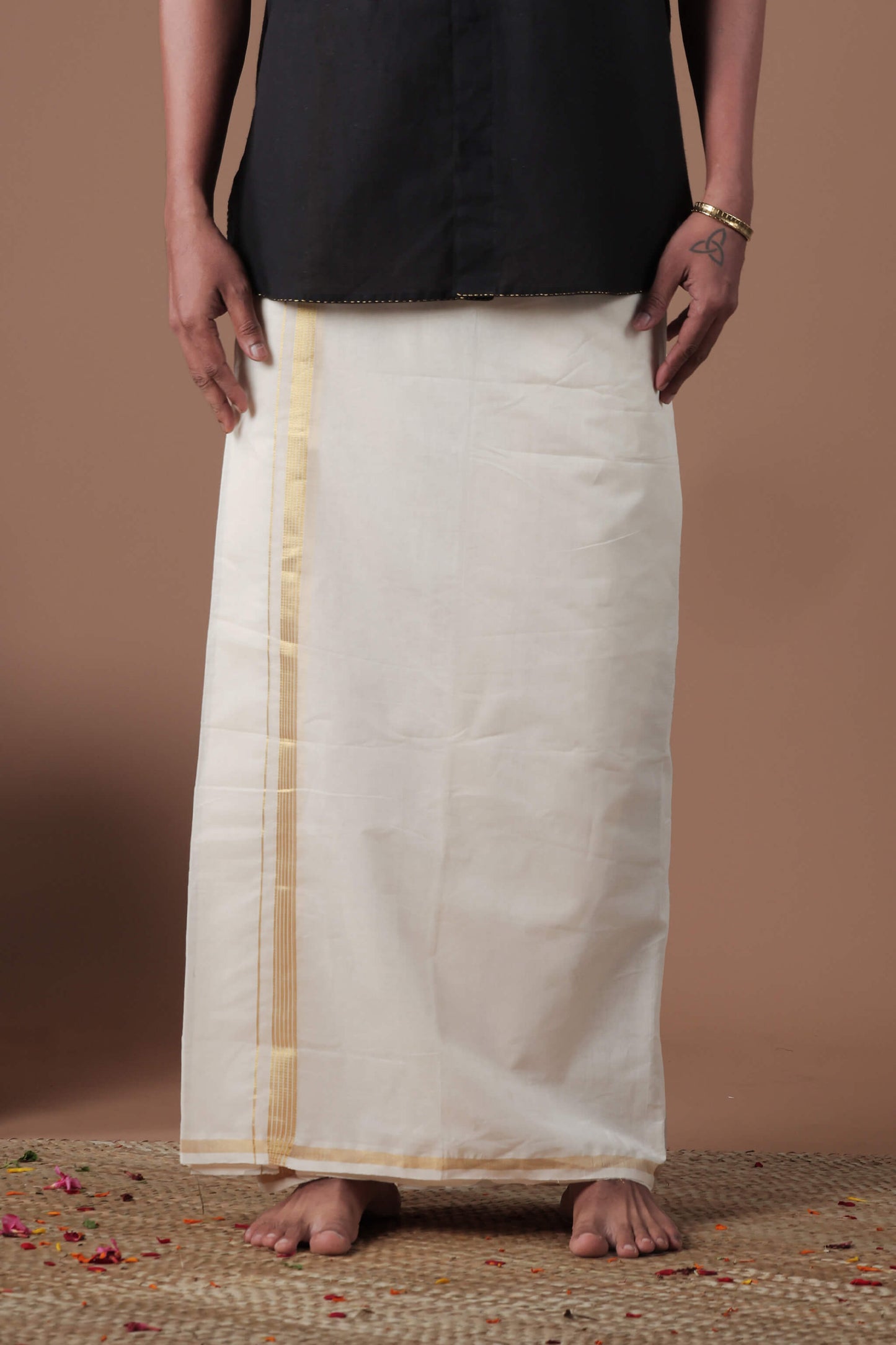 Off White Double Mundu plain