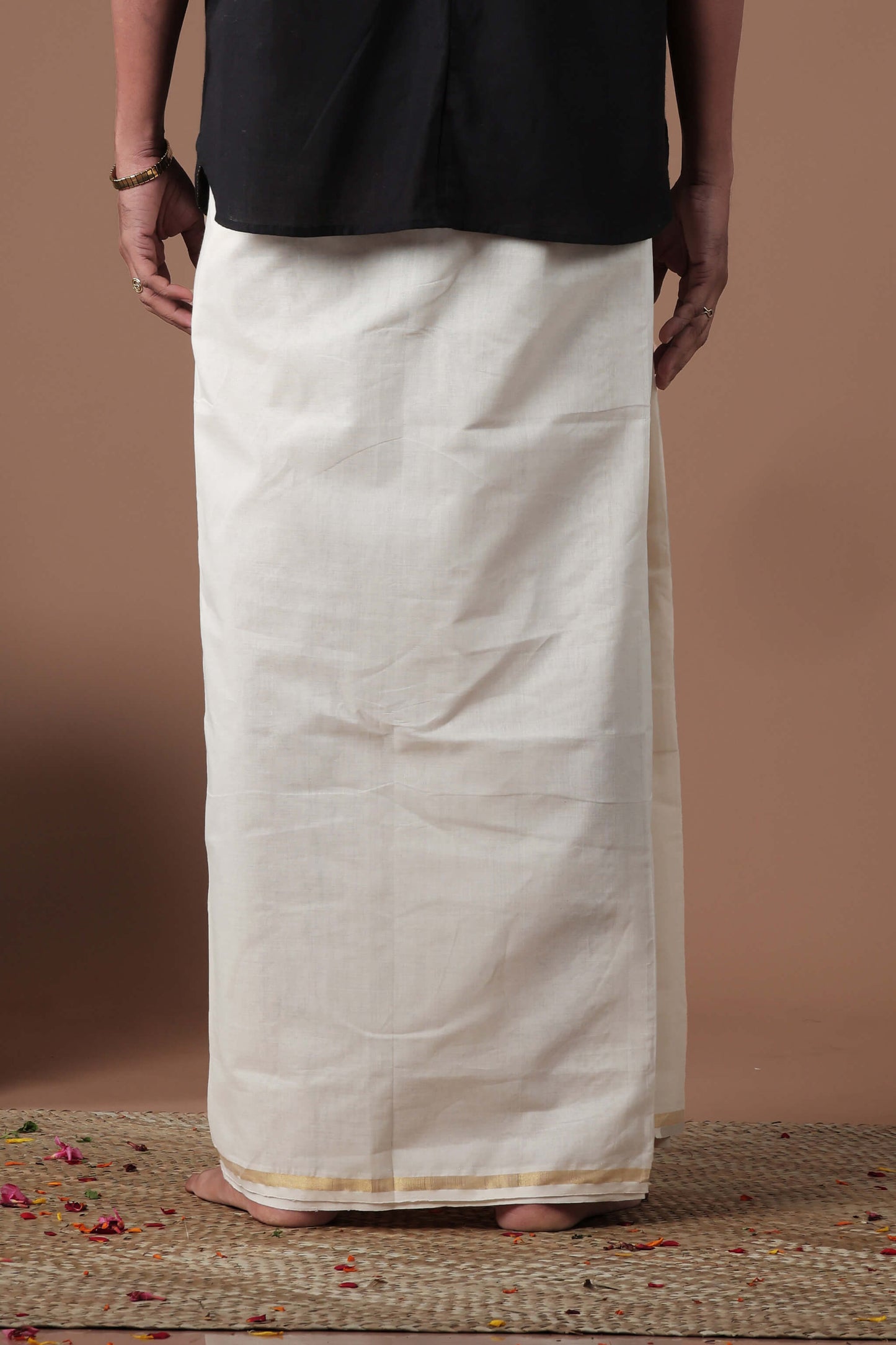 Off White Double Mundu plain