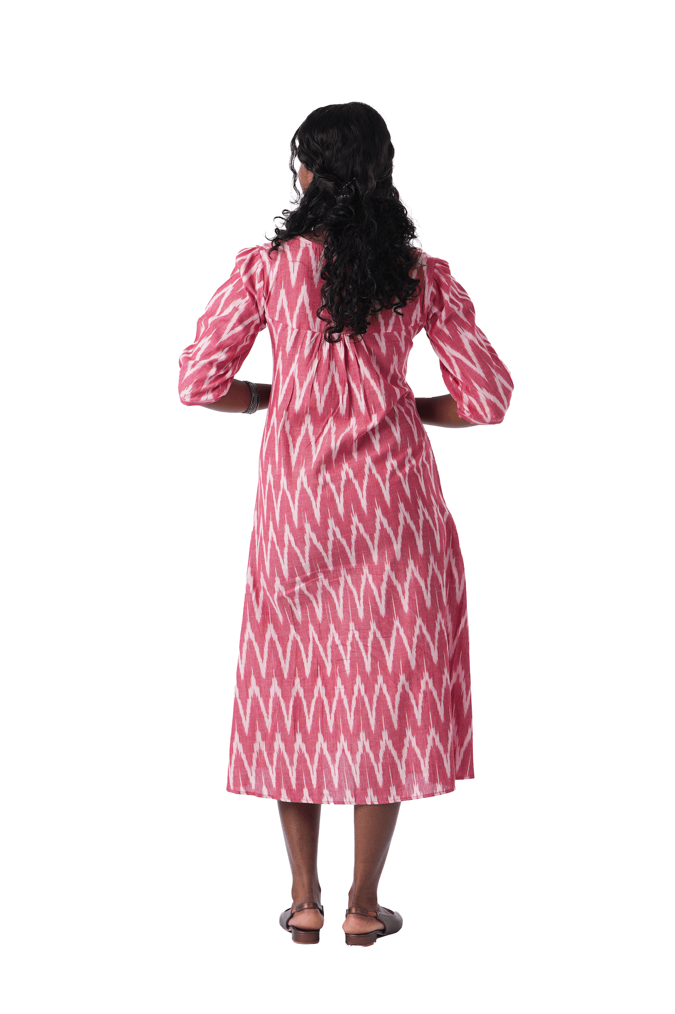 Light Red Ikat Kurta Dress