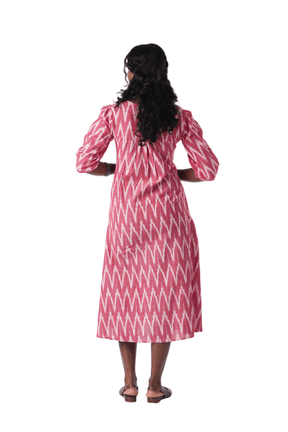 Light Red Ikat Kurta Dress
