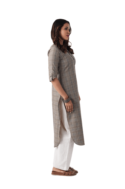 Check Kurta Black