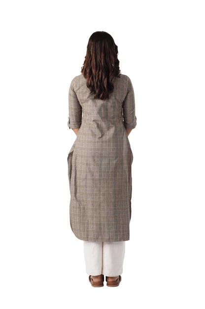 Check Kurta Black